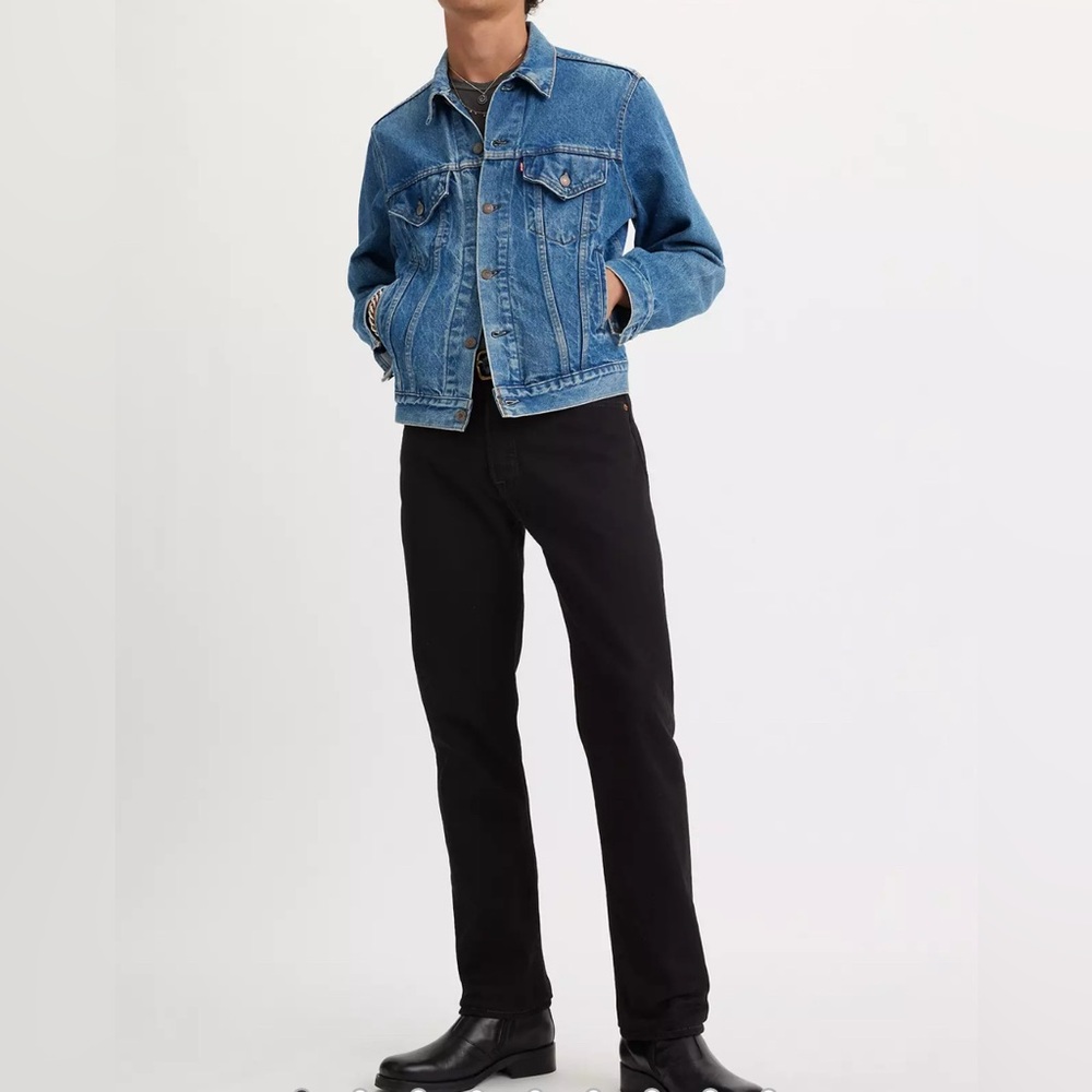 LEVI’S 501 Original Fit Straight Leg Button Fly Faded Black Jeans Men’s 29x34